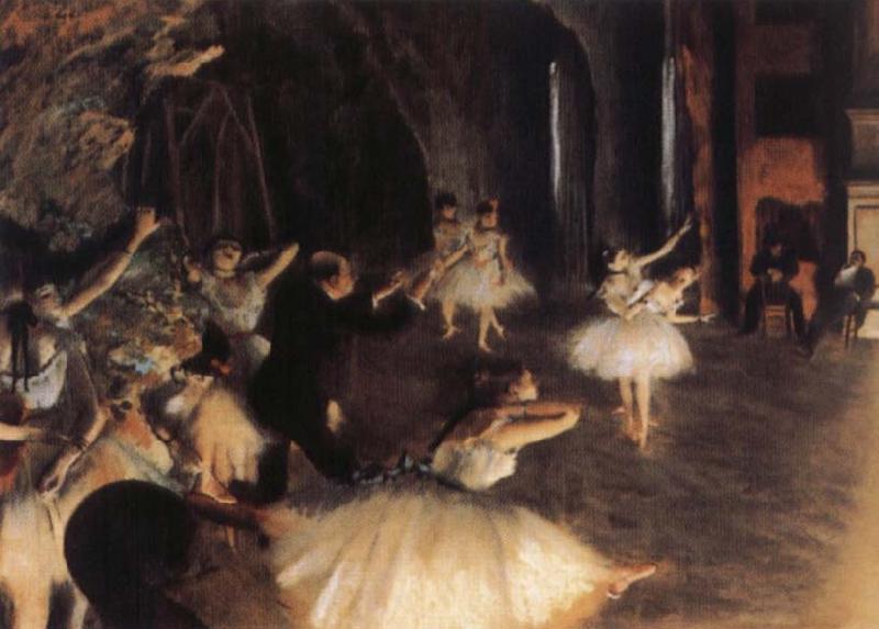 Germain Hilaire Edgard Degas The Rehearsal of the Ballet on Stage oil painting image